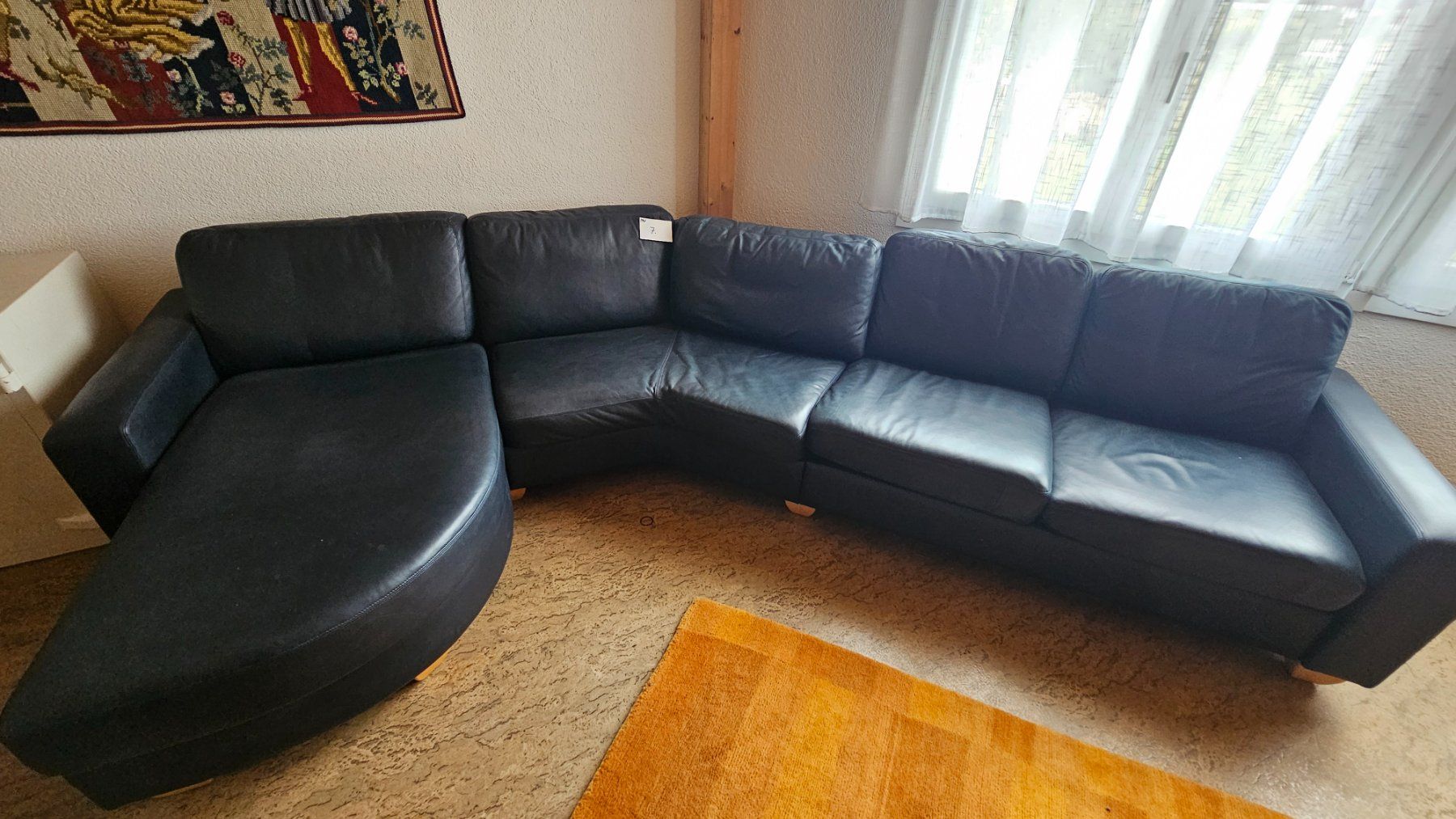Sofas: Lederecksofa Dunkelblau – Gebraucht aus Diessenhofen von Osio 5