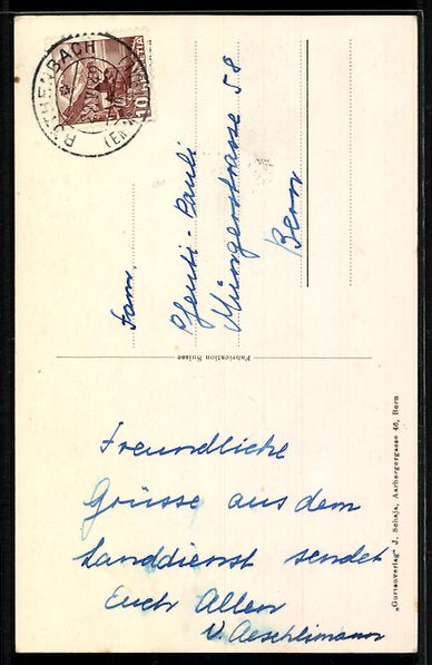 Cartoline postali: AK Röthenbach i. E., Kirche mit Brunnen und Torbogen – Usato da Berlin venduto da bartko-reher 1
