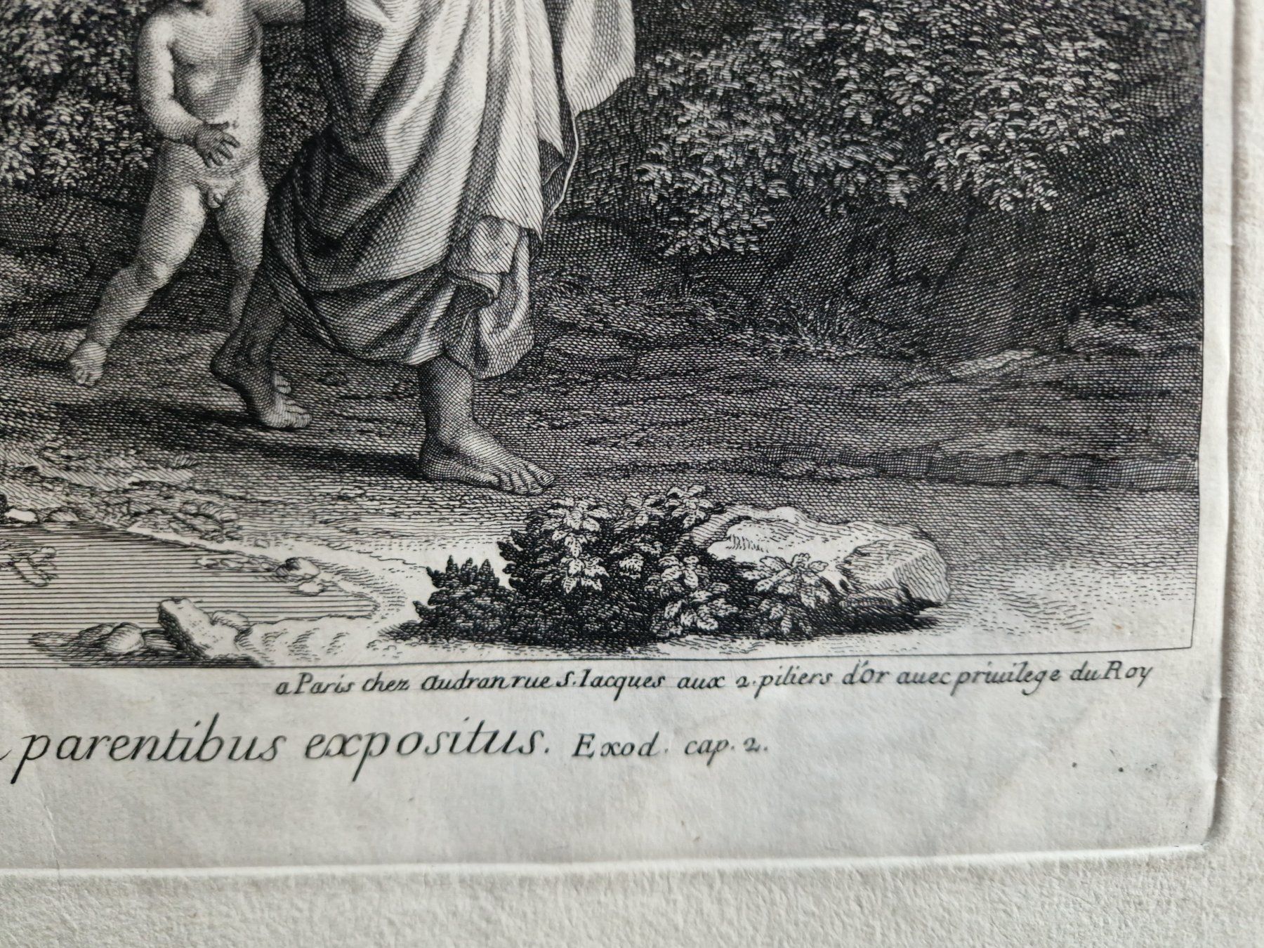 Incisioni: Stich  "Aussetzung Mose am Nil"  -  Poussin pinxit – Usato da Röthenbach i. E. venduto da Heureka5 3