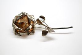 Rose - Silberbrosche