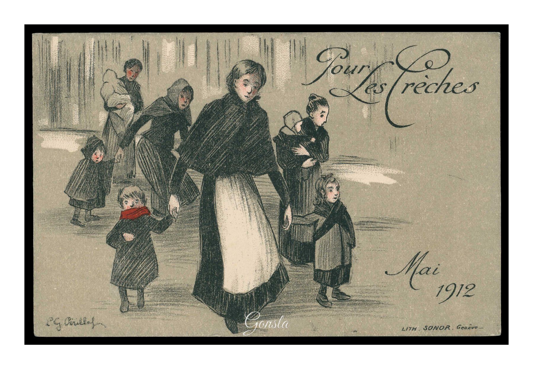 Ansichtskarten: POUR LES CRÊCHES - 1912 – Gebraucht aus Onex von Lagorel01