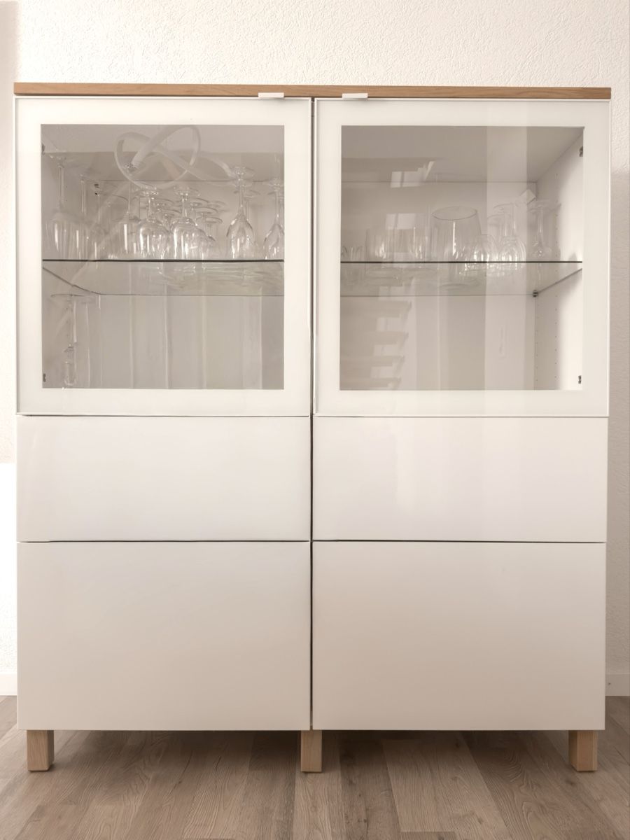 Ikea Vitrines: Vitrine / Highboard weiss - BESTA – D'occasion à Lotzwil par Th_La 1