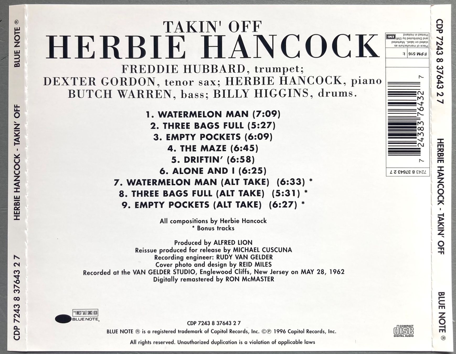 CD: HERBIE HANCOCK - TAKIN' OFF – Usato da Poliez-Pittet venduto da Newtown-Records 1