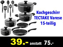 🔴  Kochgeschirr-Set TECTAKE Varese 15-teilig /154Z