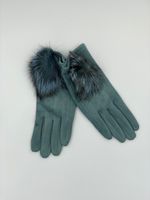 Handschuh mit Pompon "Hellblau"