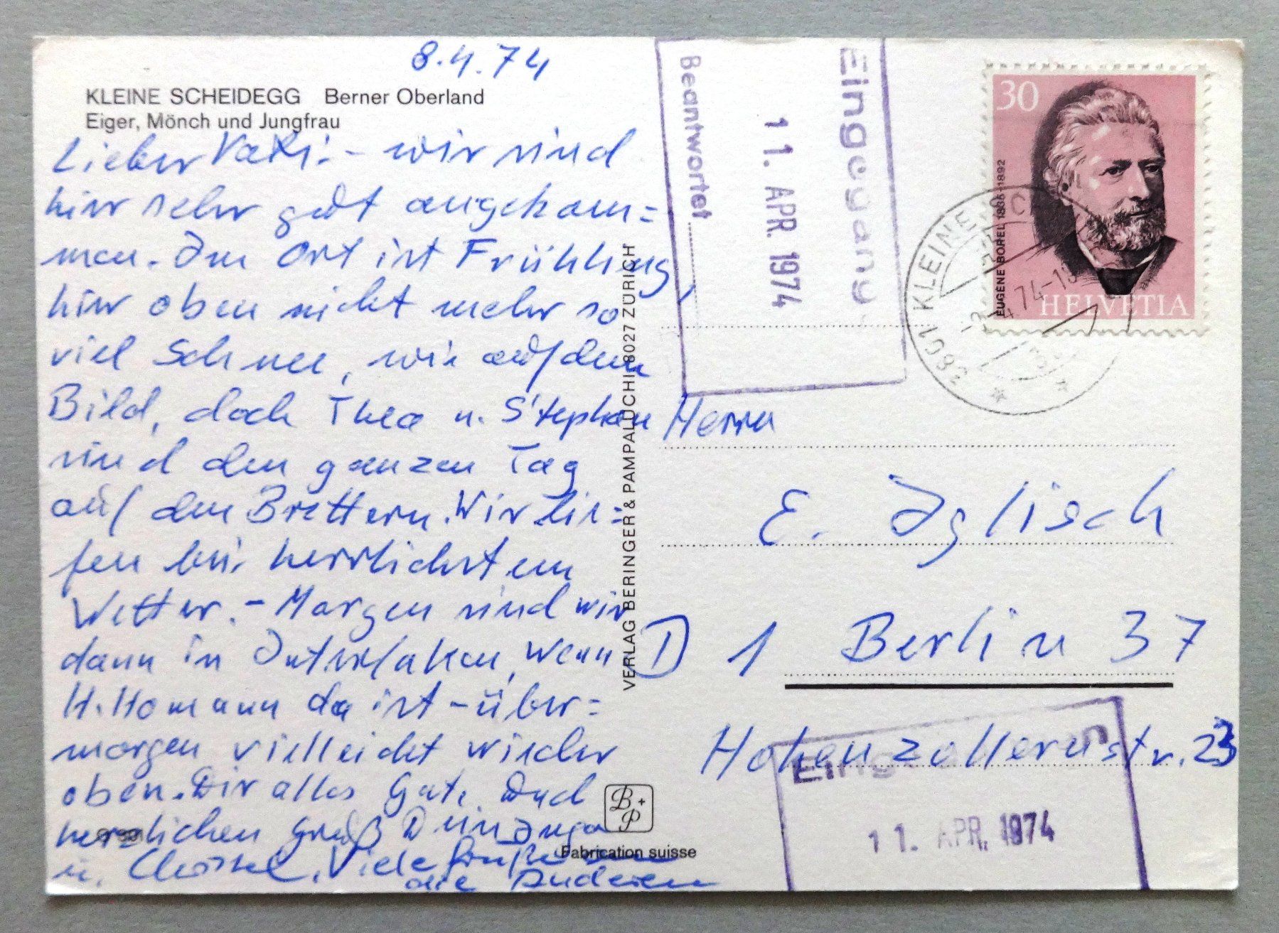 Cartes postales: Kleine Scheidegg, B.O. – D'occasion à Fétigny par Billy2miny 1