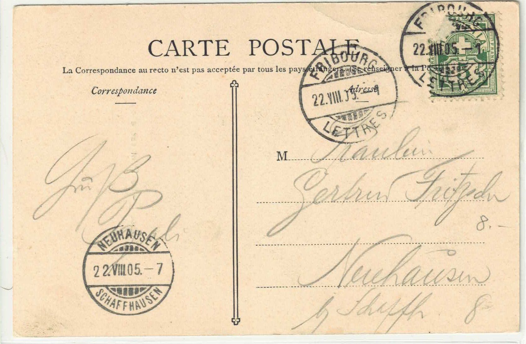 Cartoline postali: Fribourg - Le Pont suspendu - animee – Usato da Ettingen venduto da Kartenplanet 1