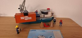 Playmobil Frachtschiff 7350 mit zwei Container guter Zustand