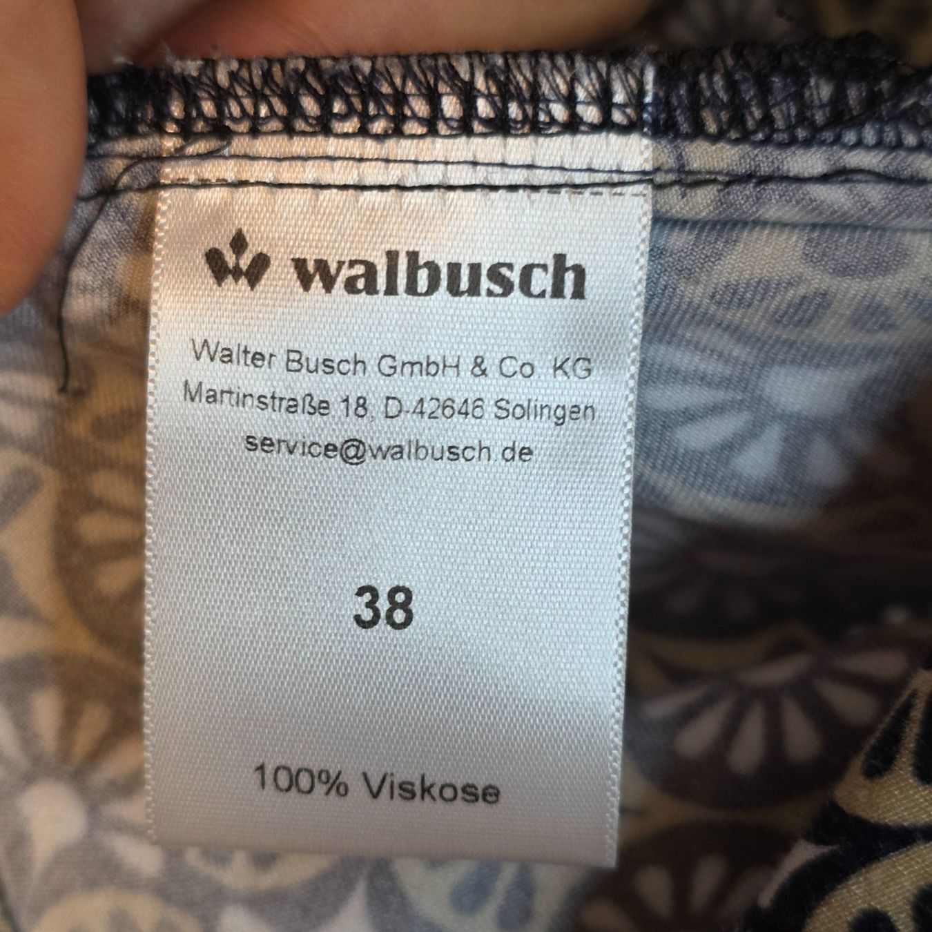 Walbusch Camicette: Walbusch Viskose Bluse mit Muster Gr. M – Usato da Wald ZH venduto da CapLux 5