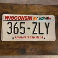 🇺🇸 U.S. Autoschild, Wisconsin 365-ZLY - ORIGINAL 