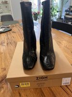 Bottines ZIGN noires effet croco, taille 38