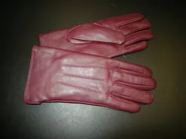 Echt Glatt Leder Handschuhe Gr. M bordeaux