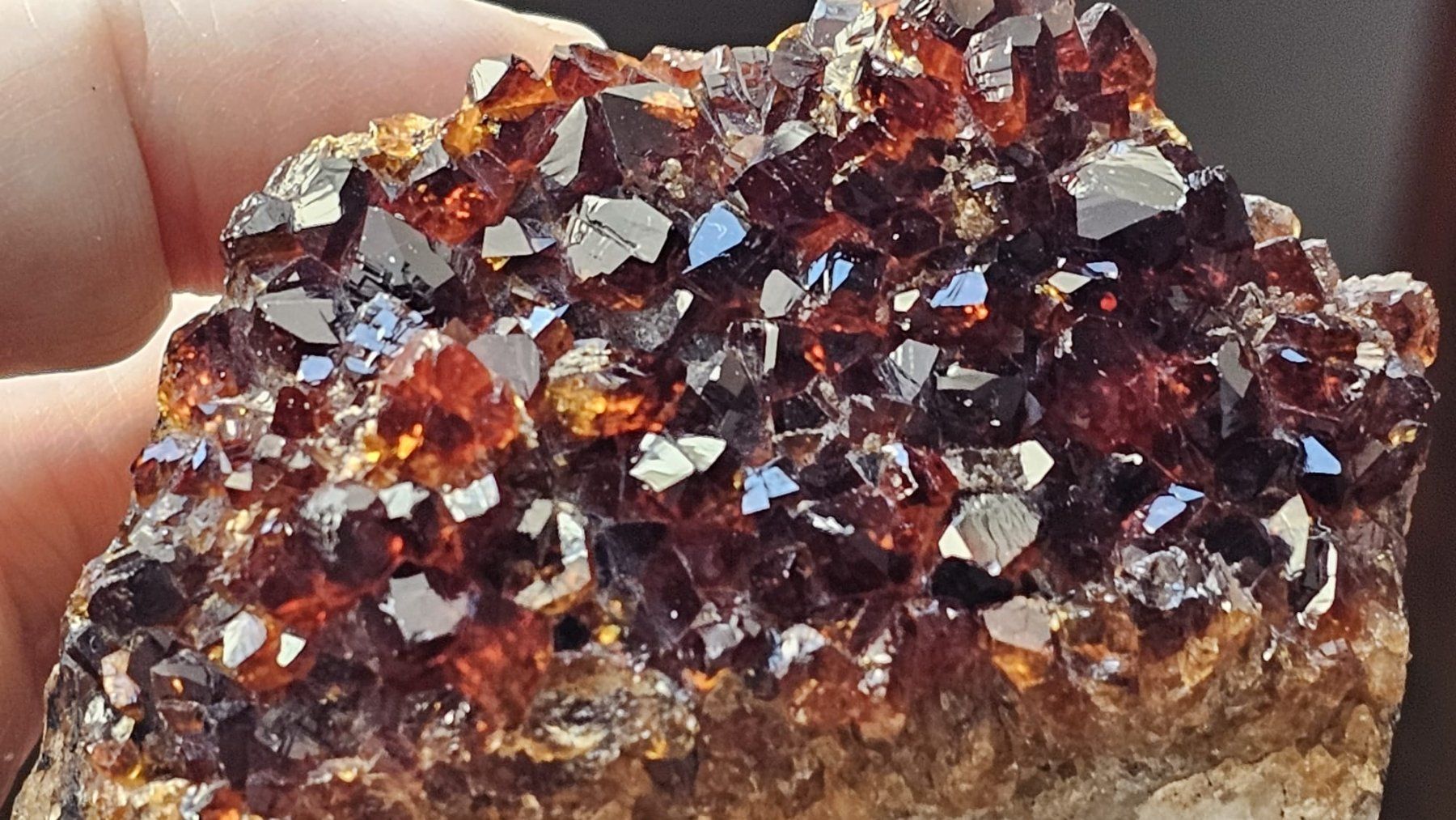 Minerali & Pietre curative: Dark Red Garnet Crystal Cluster on Matrix – Usato da St-Légier-Chiésaz venduto da nig_dk7p 6