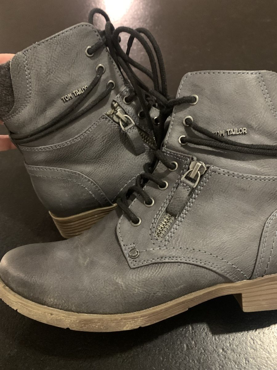 Tom Tailor Scarpe da donna: Tom Tailor Stiefelette, Grösse 38, Grau – Usato da Ried-Brig venduto da sylvie1976 1