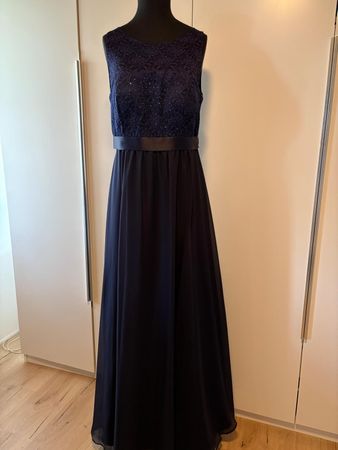 Elegantes Abendkleid dunkelblau Gr. 44