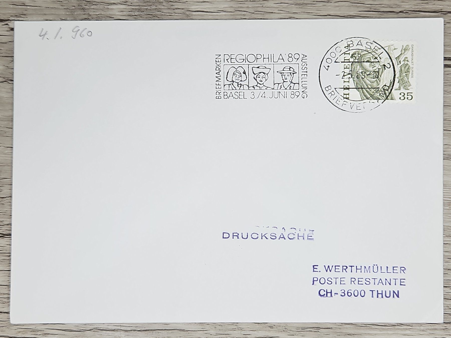 Tutti i francobolli: CL02 Enveloppe + Timbre Suisse 1989 – Usato da Cousset venduto da Patrick_Collections
