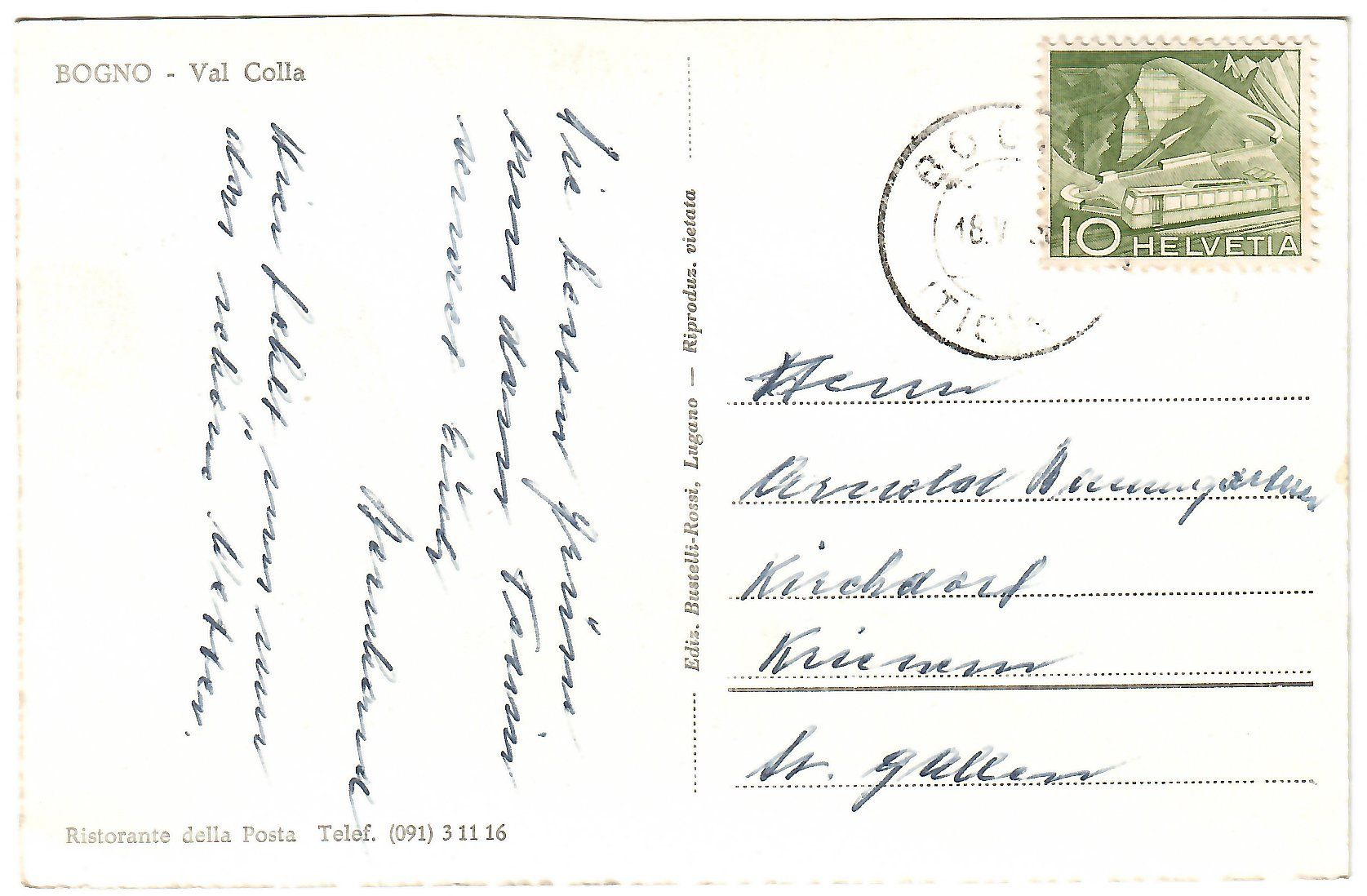 Ansichtskarten: Ansichtskarte  Bogno  -  Val Colla – Gebraucht aus Kerns von etma3 1