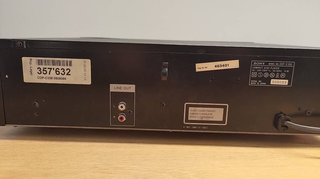 CD: SONY CDP-C335 Multi Disc Player – Usato da Basel venduto da langga9 2