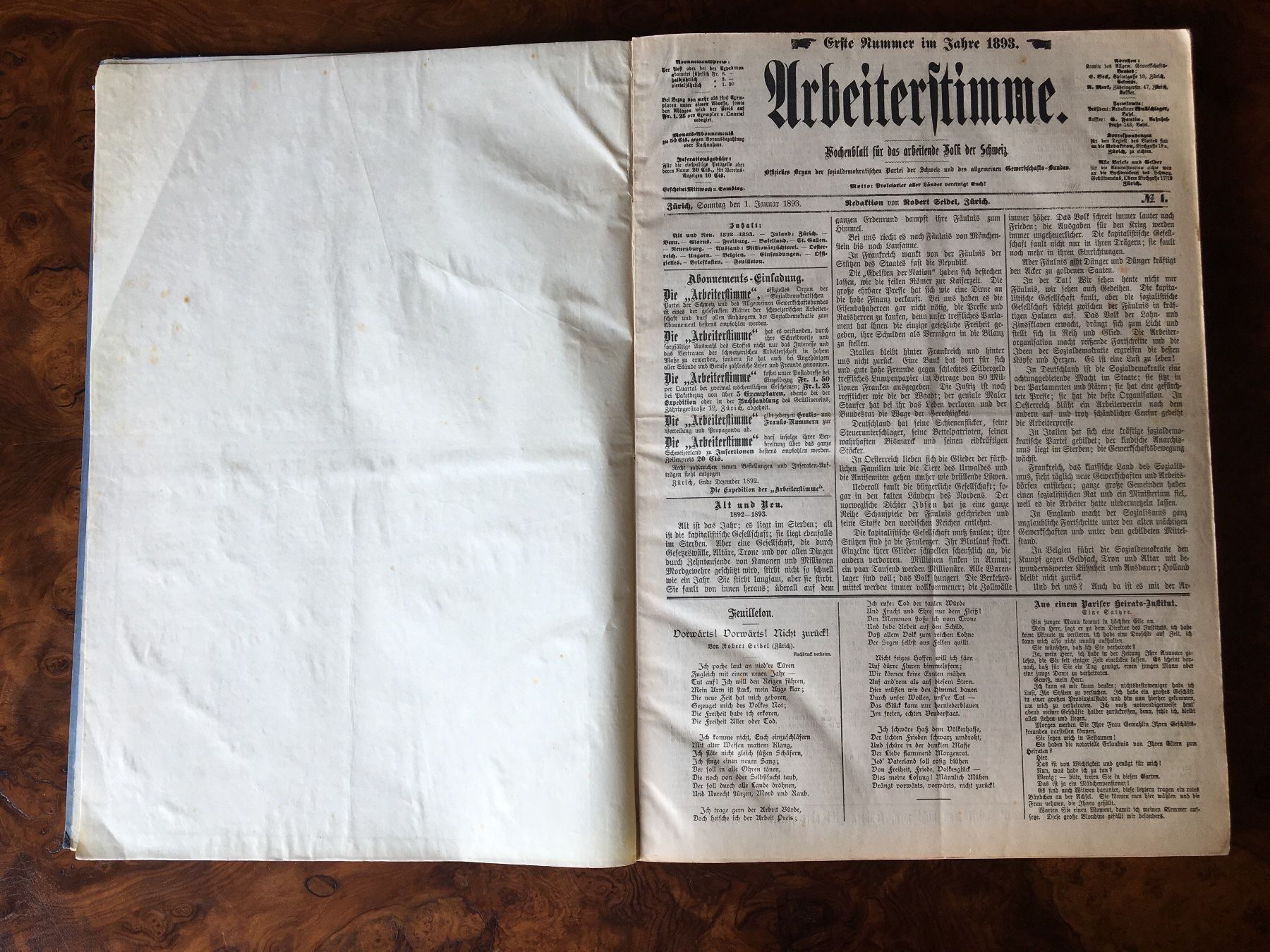 Riviste & Magazine: Arbeiterstimme - Zürich, 1893 – Usato da Zürich venduto da ZuercherBrockenhaus