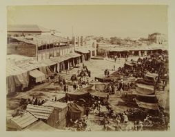 JAFFA MARKTPLATZ, ISRAEL, PALÄSTINA, BONFILS ALBUMIN FOTO