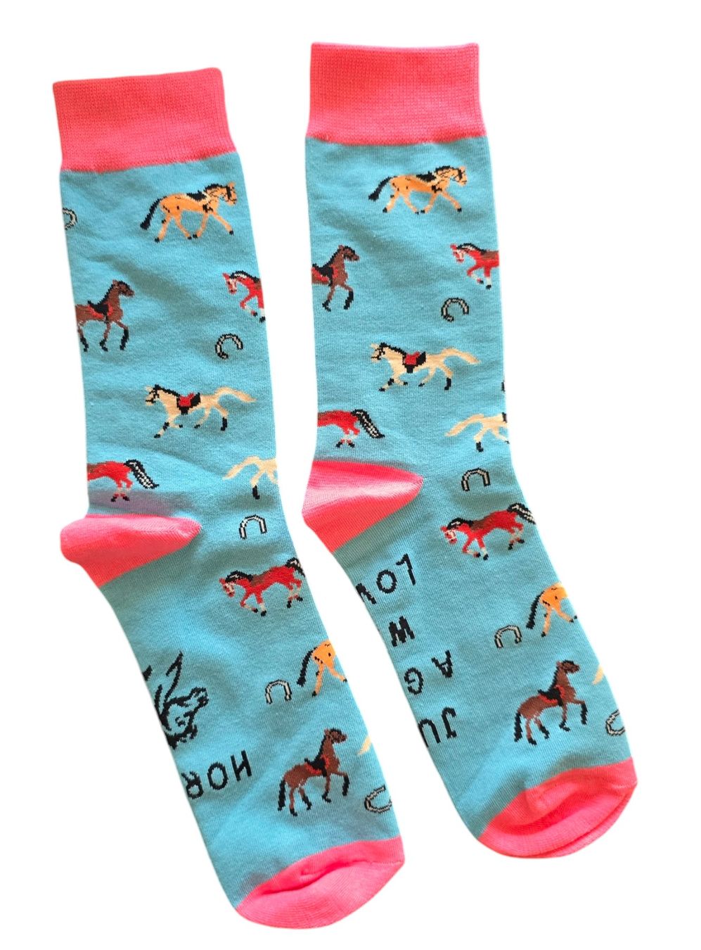 Calze: Socken Pferde/Hufeisen/Horses – Nuovo e nell'imballaggio originale da Zürich venduto da amysmith