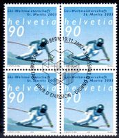 SKIE - WELTMEISTERSCHAFT ST. MORITZ 2003 4ERBLOCK AUSGABETAG