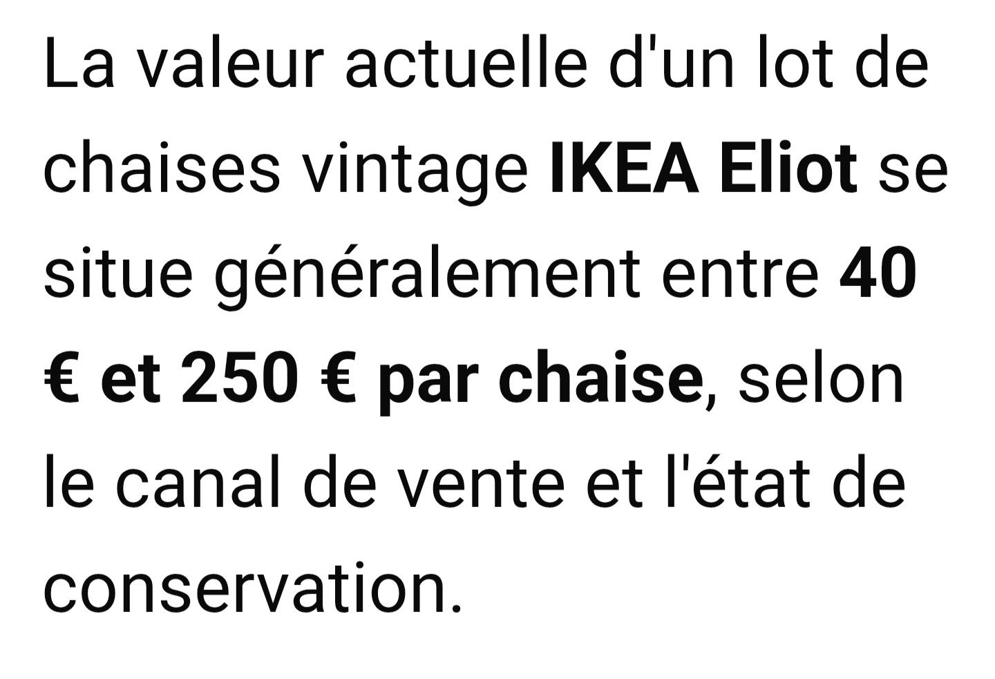 Ikea Chaises: 4 chaises vintage ikea Eliot – D'occasion à Conthey par Rohchris64 4