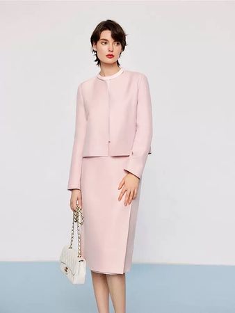 Elegantes Damen Kostüm – Jacke & Rock – Rosa – Neu