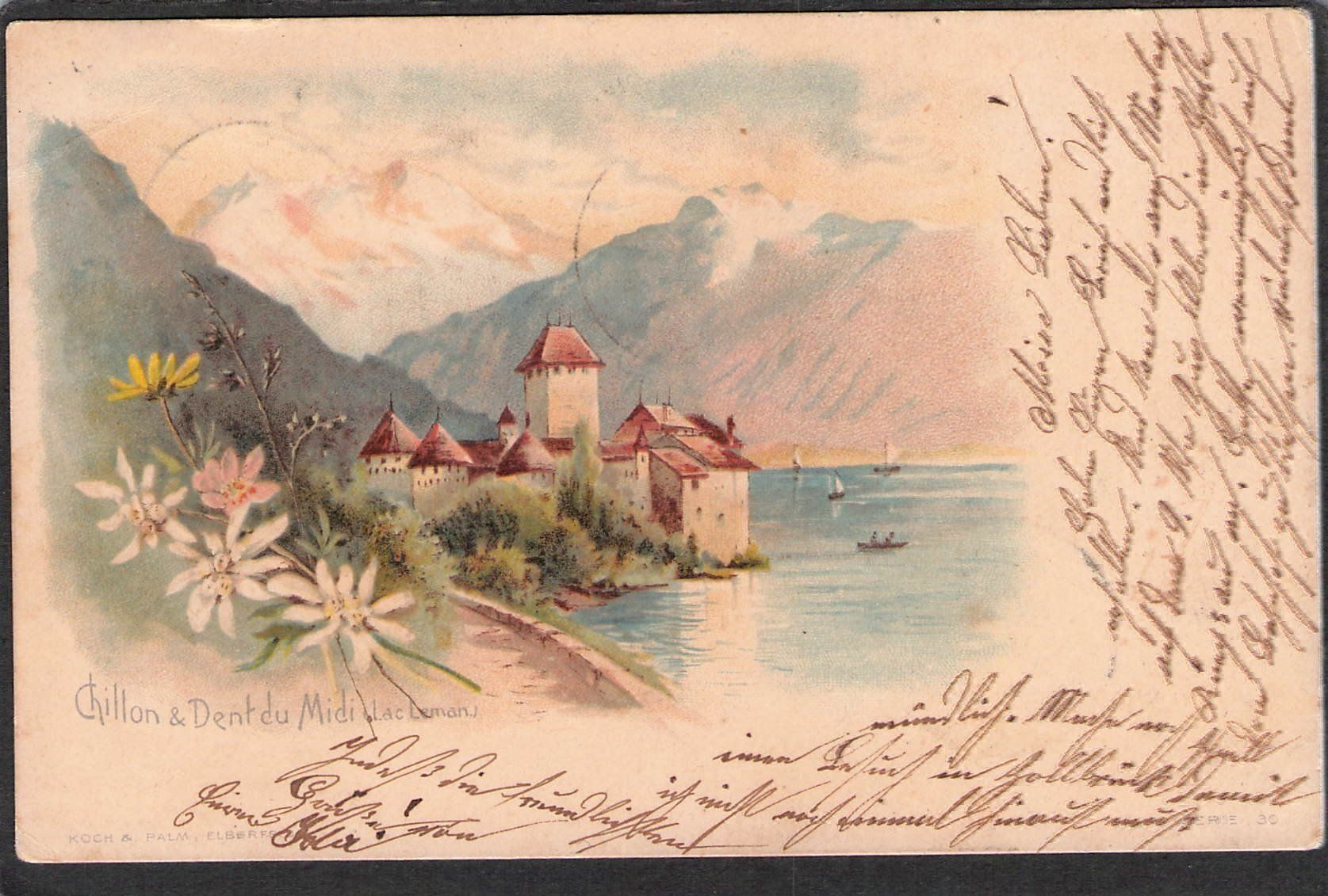 Ansichtskarten: ,Chillon & Dent du Midi , 1901 – Gebraucht aus Reichenburg von ibiza18