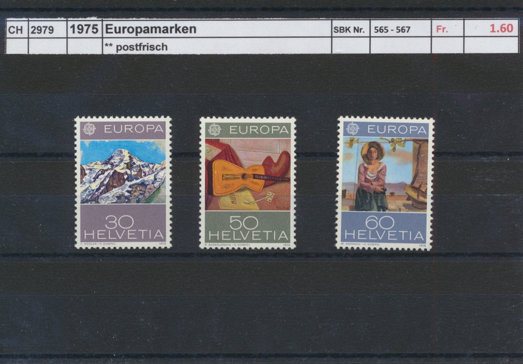 Alle Briefmarken: 1975 "Europamarken", ** postfrisch – Neu (gemäss Beschreibung) aus Winterthur von Zupogeru
