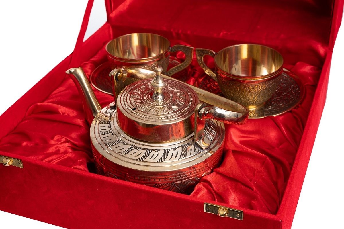 Teiere: Eleganz Geschenkset - Teekanne aus Messing – Nuovo e nell'imballaggio originale da Baar venduto da mitu 3