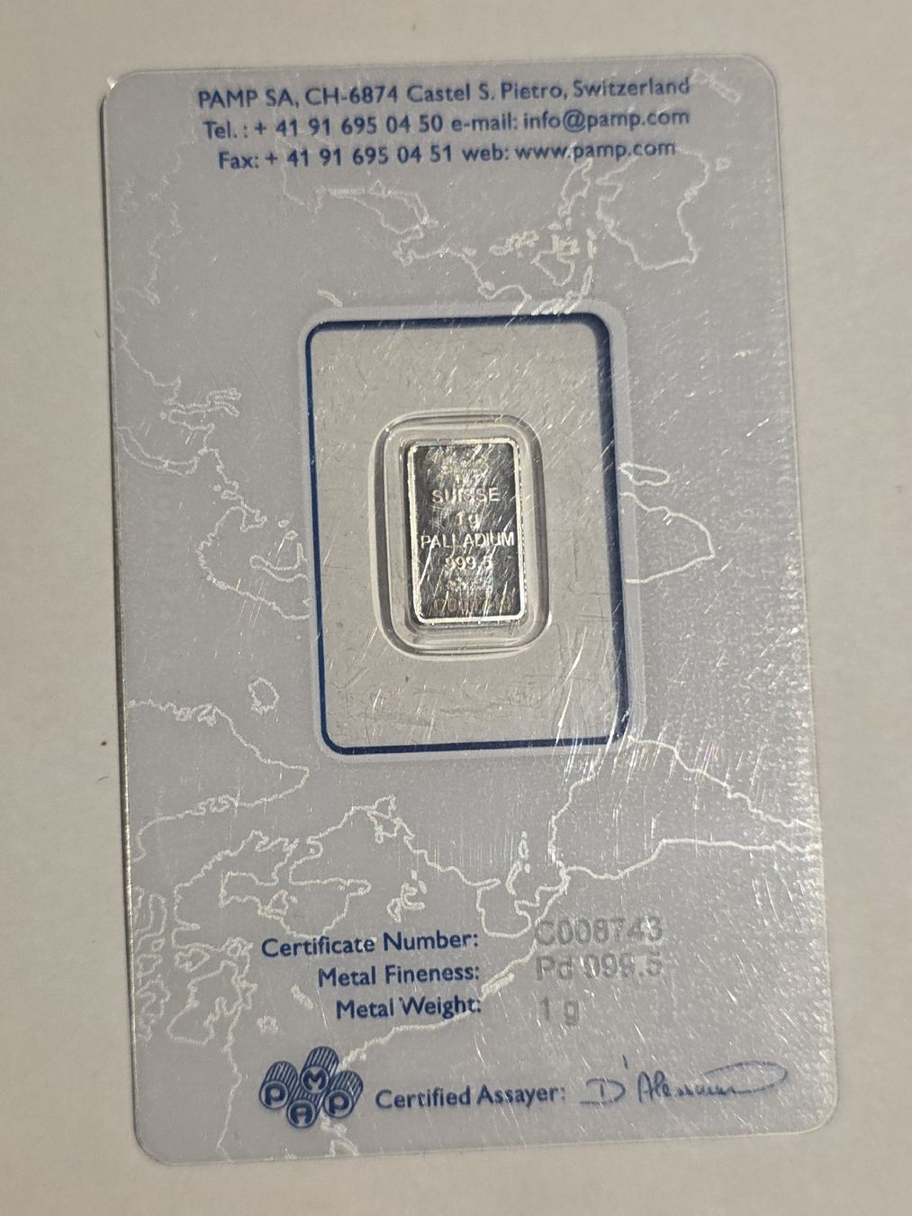 Pamp Metalli preziosi: Palladiumbarren 1g – Nuovo e nell'imballaggio originale da Mauren venduto da MonsterxD