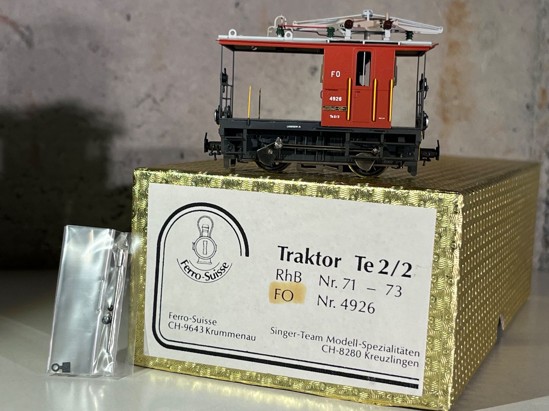 Ferro-suisse Modelleisenbahnen: Ferro Suisse Traktor HOm FO Te 2/2 4926 – Neu (gemäss Beschreibung) aus Baar von Mgrizzly 8