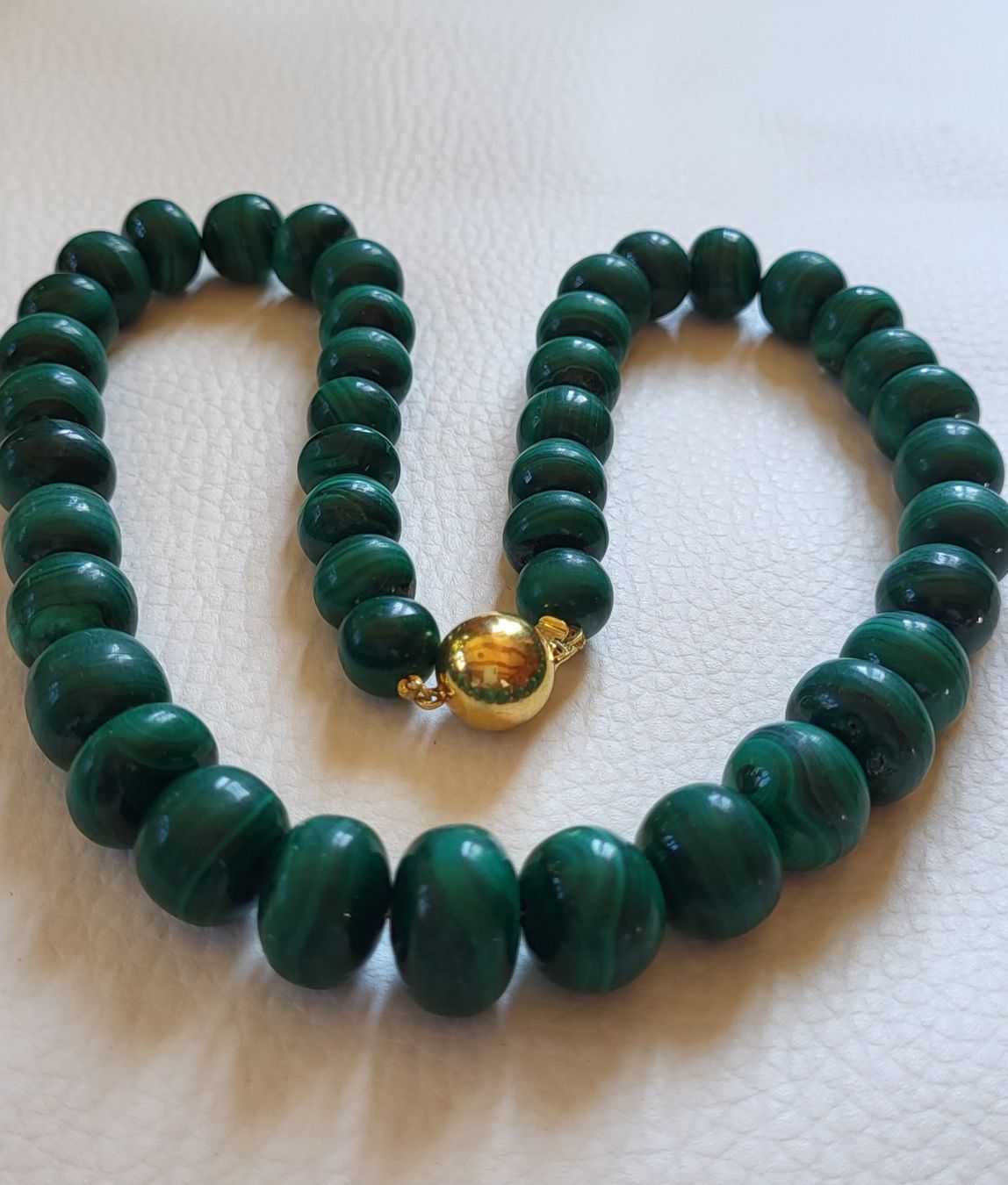 Catenine: Gold 750 Massiv Malachit Collier 18 Karat – Usato da Wald ZH venduto da Dasilver 1