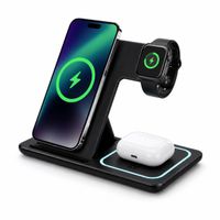 3-in-1 Wireless Charger Station f. iPhone, Watch, AirPods - 