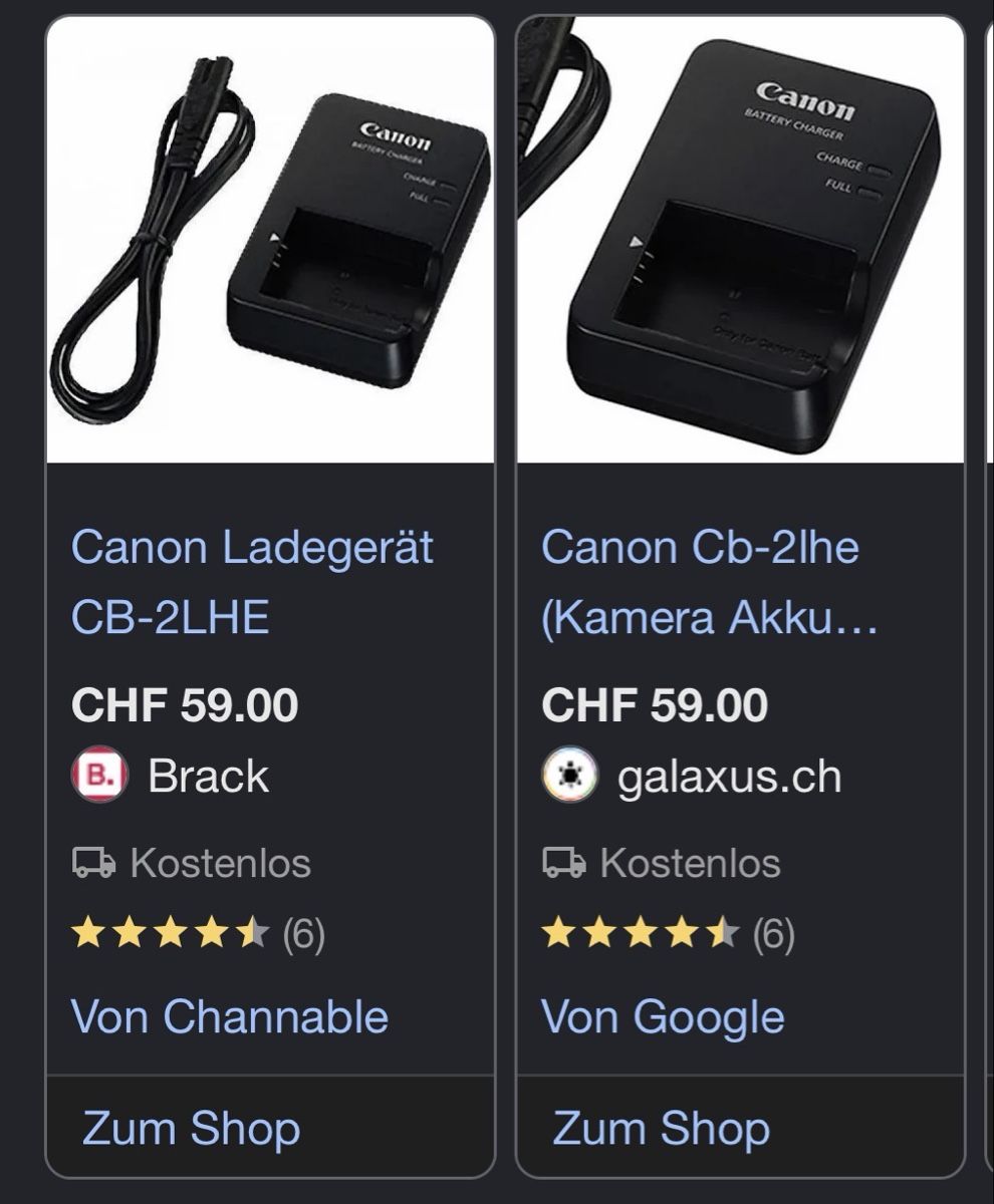 Canon Sonstiges Zubehör: Canon Ladegerät CB-2LHE neu mit Kabel – Neu (gemäss Beschreibung) aus Bern von erm_c2tf 2