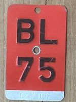BL 75 - VELONUMMER - FAHRRADSCHILD BL 75 - PLAQUE DE VELO