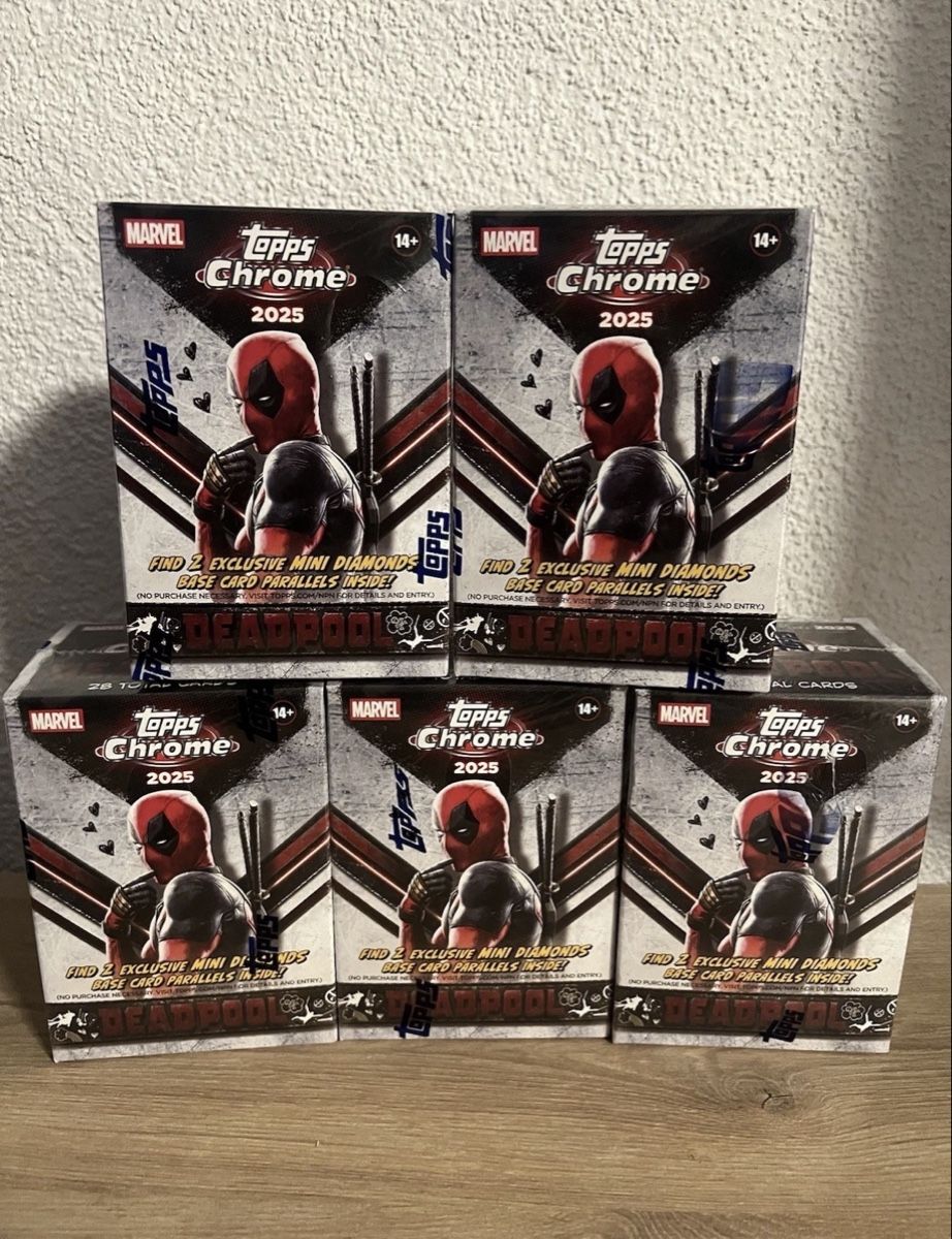 Marvel Carte collezionabili: 2025 Topps Chrome Marvel Deadpool Value Box 5Stk. – Nuovo e nell'imballaggio originale da Neerach venduto da Topps_Sportcards_ZH