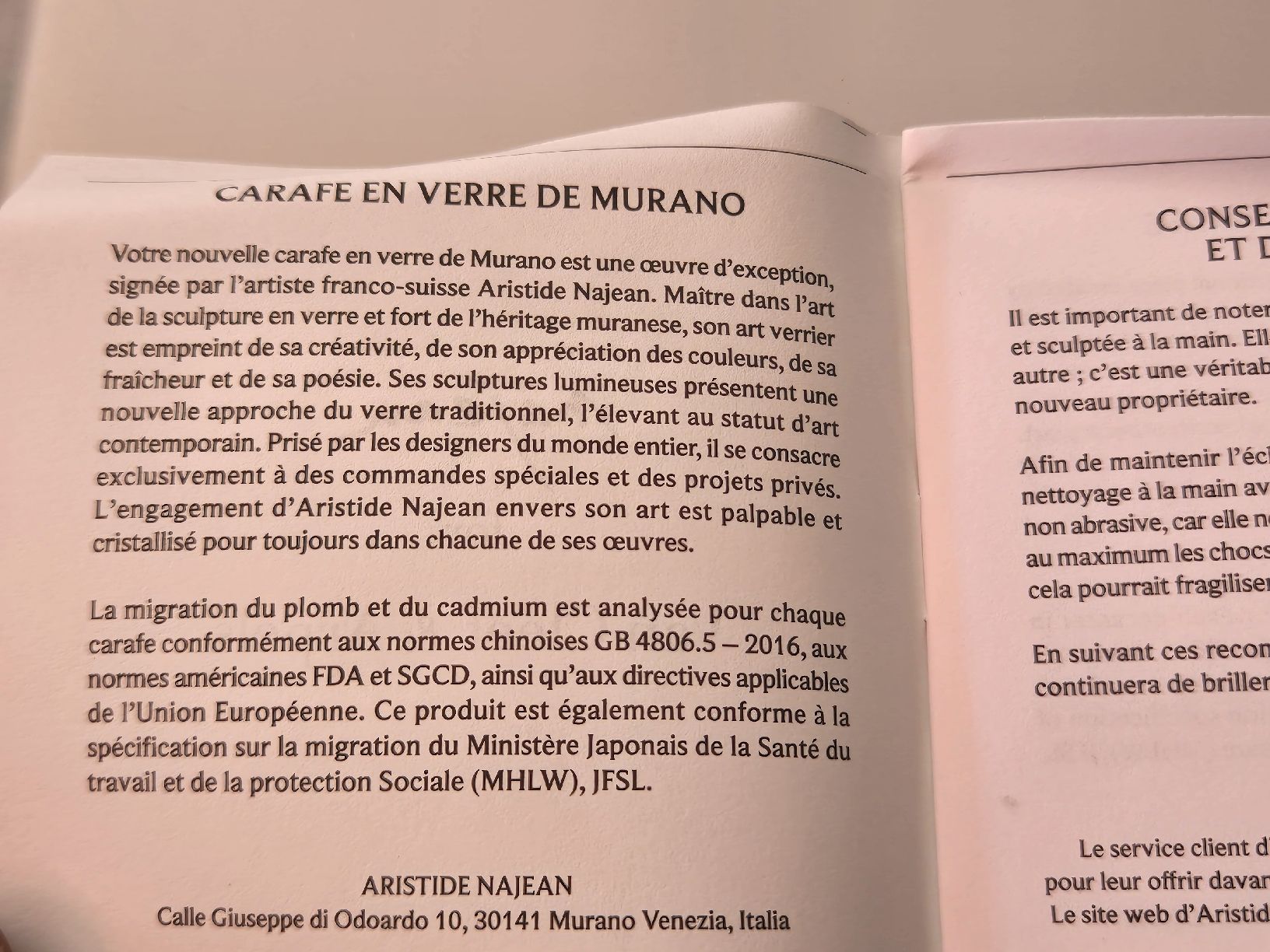 Karaffen: Van Cleef & Arpels – Murano Glaskaraffe von Aristide Najean – Gebraucht aus Bussigny von Kfdlt 9