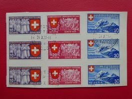 1939, Nr.219-227 (LANDI ZÜRICH) komplette Serie auf Karte!