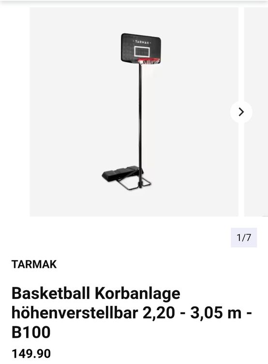 Dunlop Basketballkorb Mit Ständer - Höhenverstellbar 165-205 Cm, Inkl. Ball & Netz