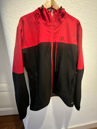 Salomon red/black men's rain jacket - L