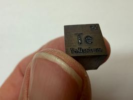Tellur, Elementwürfel, Dichtewürfel mit Gravur 1x1x1cm