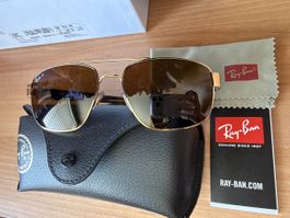 RAY-BAN RB3663 Polarisiert – Gold/Braun – Wie NEU mit OVP