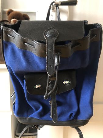 Lederrucksack blau - Vintage - Handarbeit - CH Leder