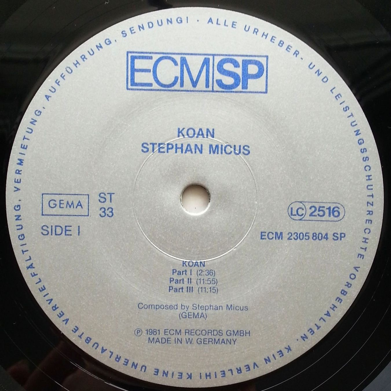 Dischi in vinile: LP Vinyl: STEPHAN MICUS - KOAN, 1981 – Usato da Oberriet SG venduto da ganesh435 2
