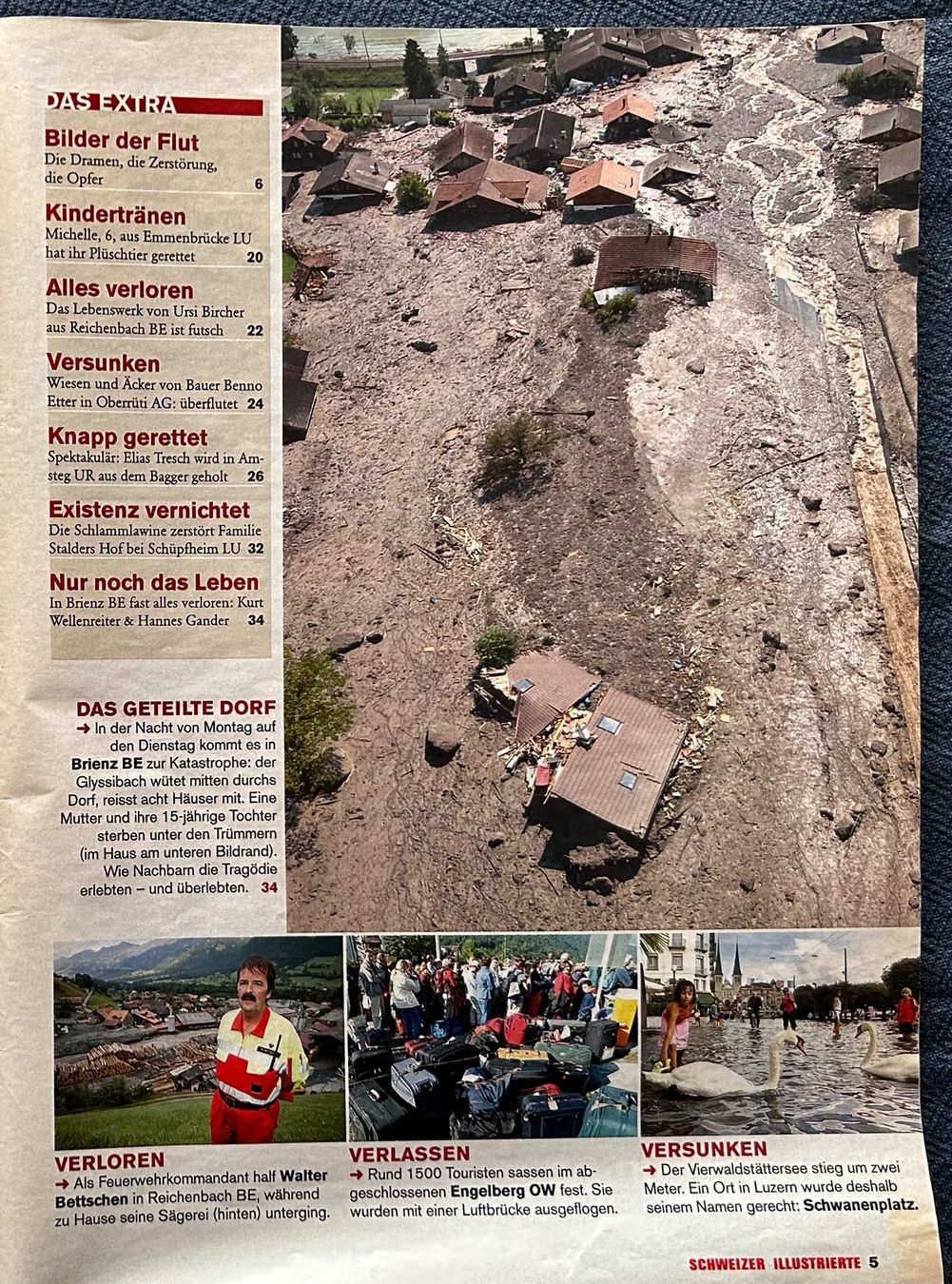 Riviste & Magazine: Schweizer Illustrierte / Hochwasser 2005 – Usato da Spiez venduto da martin-7973 2