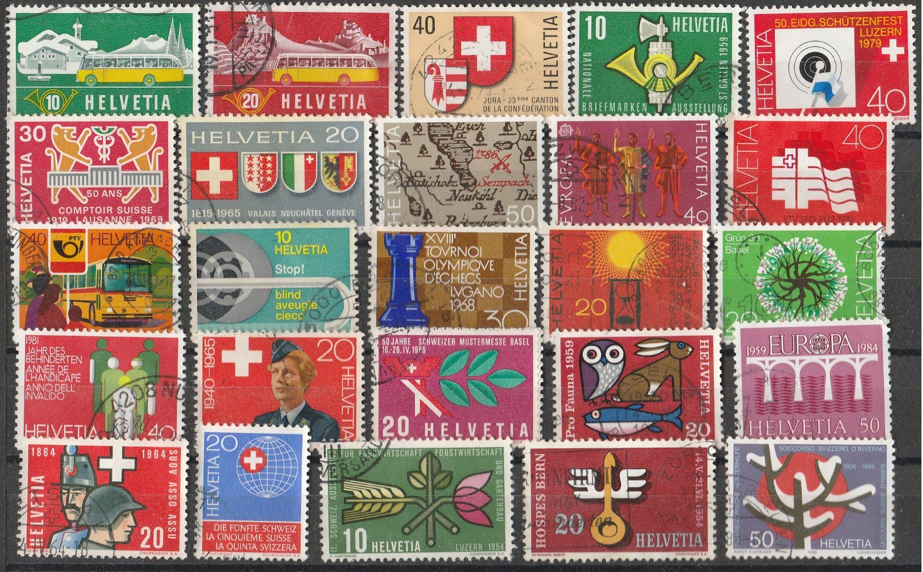 Tutti i francobolli: Auswahl Schweizer Briefmarken 25 Stück – Usato da Castiel venduto da MonaLisa57