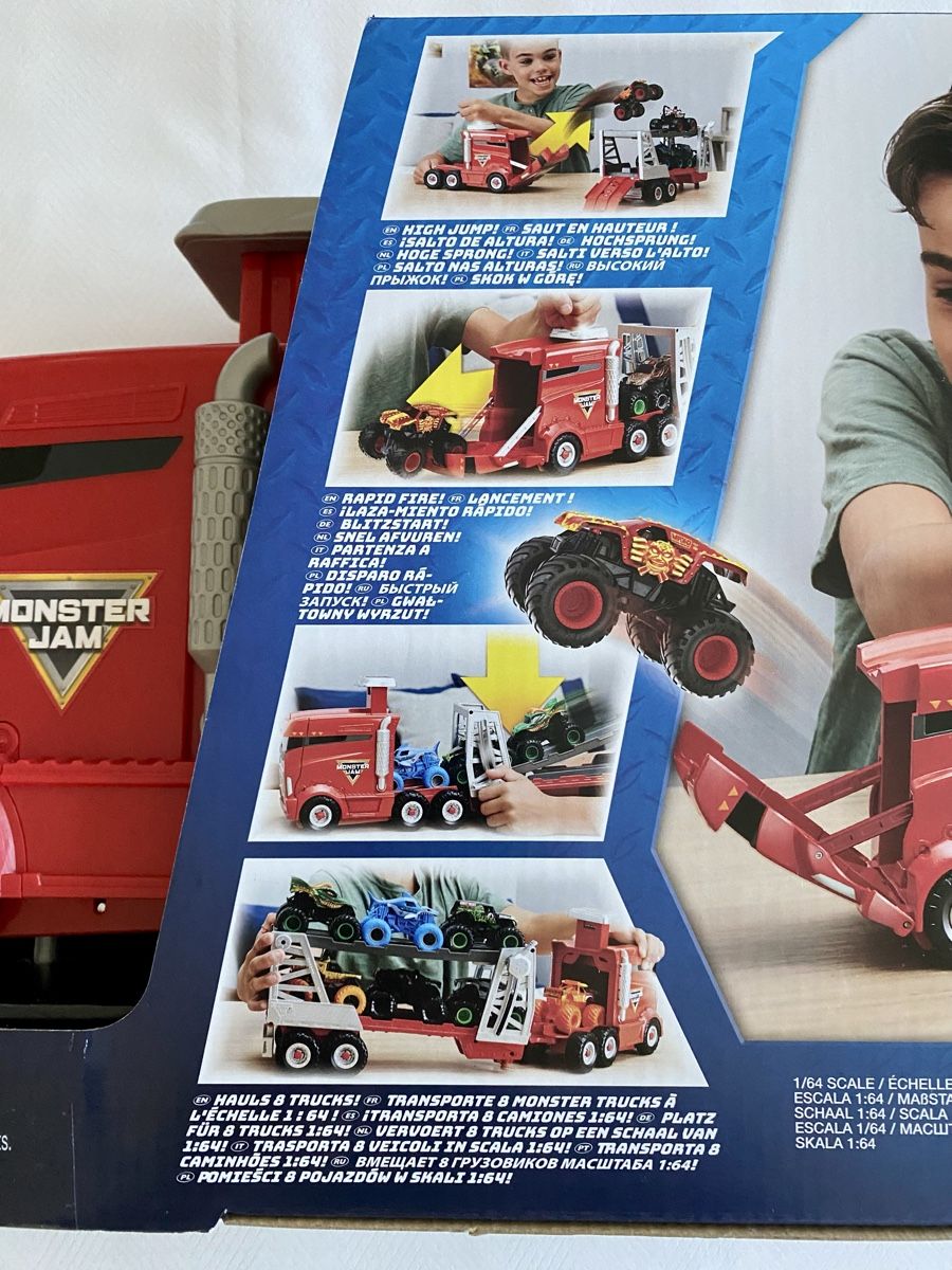 Monster Jam Launch N' Go Hauler, mit exklusiven Max-D Truck (Neu und ...