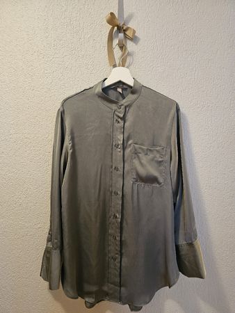 Elegante H&M Bluse Oversize, grau Gr. M, Top Zustand!